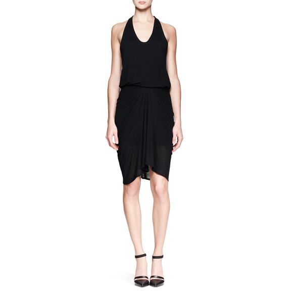Helmut Lang Dress Womens Small Slack Jersey Racerback Tank Black Sleeveless - Picture 1 of 7